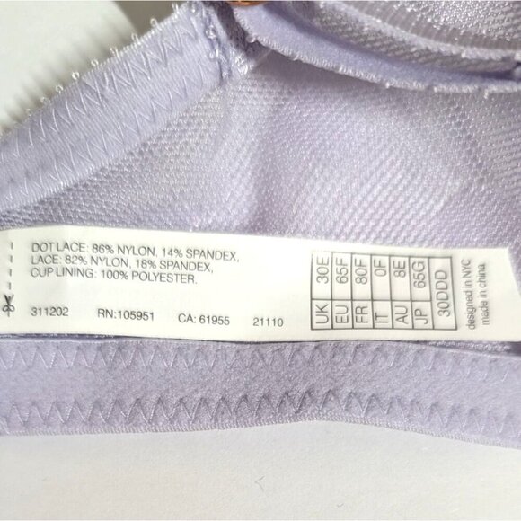 Skarlett Blue Bra Dare Dot Demi Tshirt Bra Lace Lavender/Nude NWT 30DDD - Picture 5 of 7